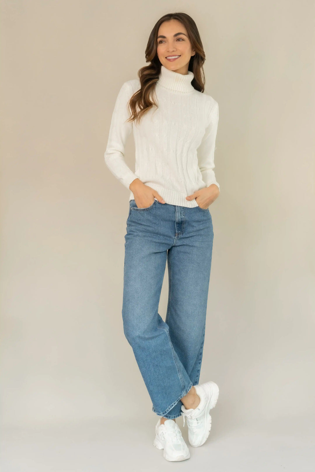 Buzo cuello discount tortuga mujer blanco