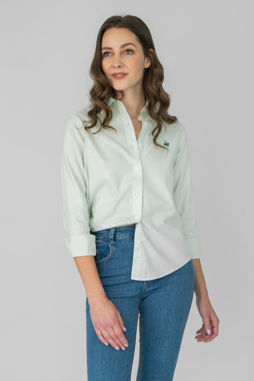 Camisa Oxford Mujer Verde clara