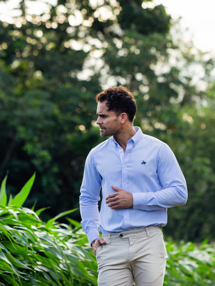 Camisa Basic Hombre Azul